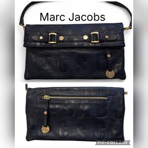 Marc Jacobs Navy Leather Convertible Bag / Clutch